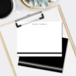Cartão De Notas Simples Três Listras Negras e Cinzas<br><div class="desc">Este design apresenta 3 faixas na parte inferior da placa e espaço para um nome. Clique no botão personalizar se quiser mover/dimensionar as imagens e continuar a modificar o texto! Variações deste design, cores adicionais, além de coordenar produtos estão disponíveis em nosso compro, zazzle.com/store/doodlelulu. Entre em contato conosco se precisar...</div>