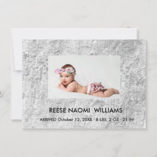 Cartão De Notas Simplesmente Elegante Foto de Bebê Menina Fofa