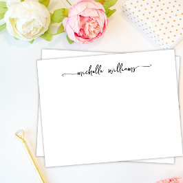 Cartão De Notas Sinal de Senha de Caligrafia Girly Na moda