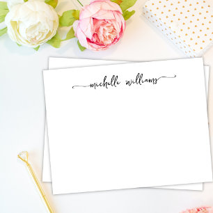 Cartão De Notas Sinal de Senha de Caligrafia Girly Na moda