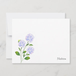 Cartão De Notas Sistemas Hydrangea de Aquarela