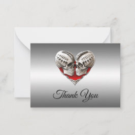 Cartão De Notas Skeleton Gothic Halloween wedding thank you