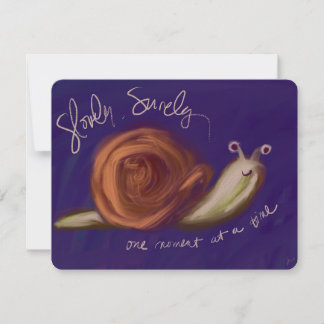 Cartão De Notas Slowly, Surely Oil Painted Snail Notecard