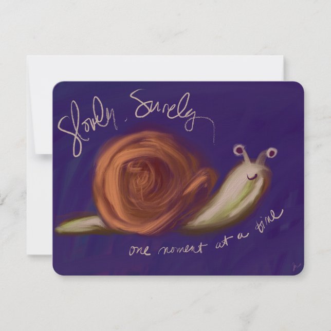 Cartão De Notas Slowly, Surely Oil Painted Snail Notecard (Frente)