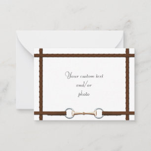 Cartão De Notas Snaffle Bit & Lacred Reins Equestrian Horse Foto