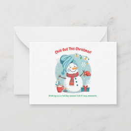 Cartão De Notas Snowman Spa Day – Funny Christmas Greeting Card