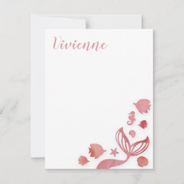 Cartão De Notas Sob o mar Sereia