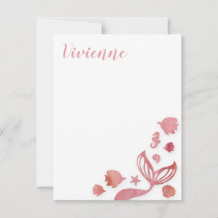 Cartão De Notas Sob o mar Sereia