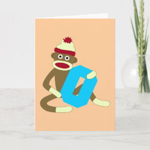 Cartão De Notas Sock Monkey Monogram Boy O