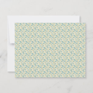 Cartão De Notas Sofisticado Floral em Teal empoeirado e Mostarda d
