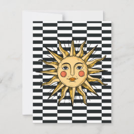 Cartão De Notas Sol amarelo com rosto