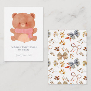 Cartão De Notas Sou Beary Happy, você é meu Namorados de escola am