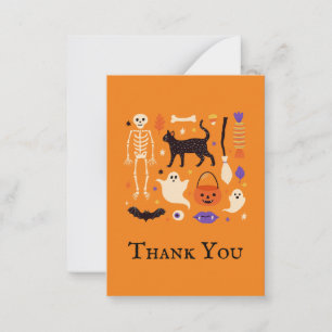 Cartão De Notas Spooky One Halloween Orange primeiro aniversario O