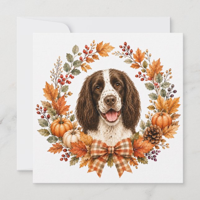 Cartão De Notas Springer Spaniel Outono (Frente)
