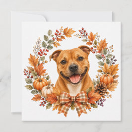 Cartão De Notas Staffordshire Bull Terrier Outono