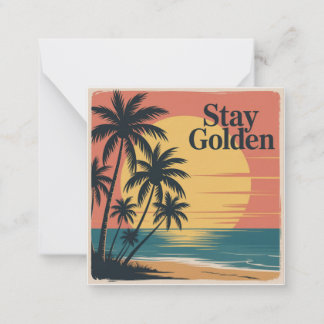 Cartão De Notas Stay Golden