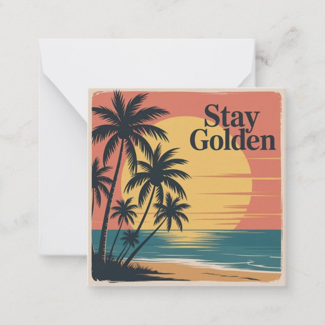 Cartão De Notas Stay Golden (Frente)