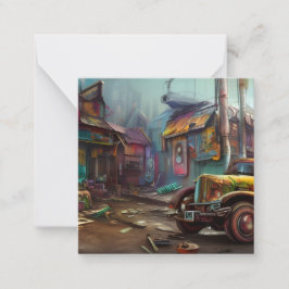 Cartão De Notas Steampunk Junk Yard