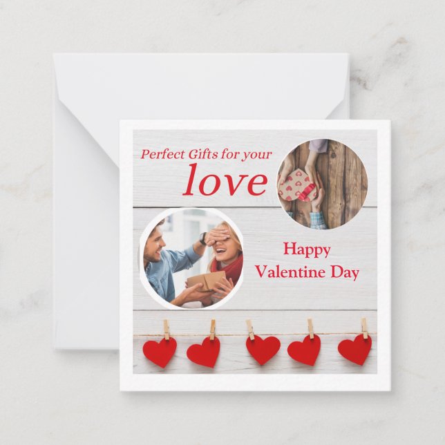 Cartão De Notas Sua Foto e Seu Texto feliz dia dos Namorados (Frente)