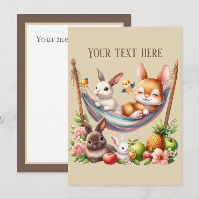 Cartão De Notas Sua mensagem aqui lindos bebês (Frente/Verso)