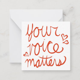 Cartão De Notas Sua Voz Importa Namorados