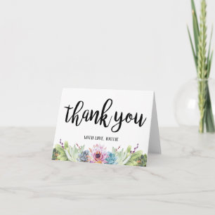 Cartão De Notas Succulent Thank You Card