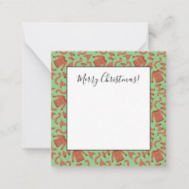 Cartão De Notas Suéter feio de Natal Cachecol de Chapéu Vermelho B