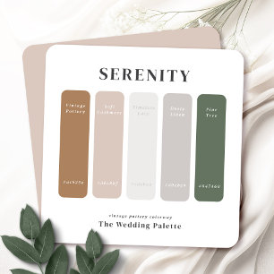 Cartão De Notas Suite de Casamento Serenity Paleta de cores neut