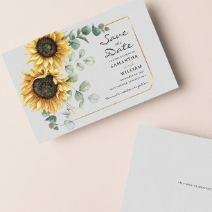 Cartão De Notas Sunflower Eucalyptus Floral Botanista Data de Salv