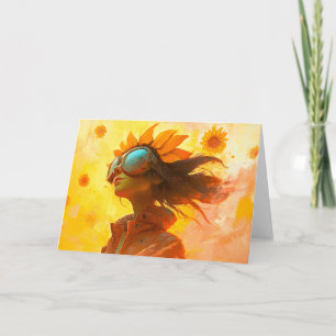 Cartão De Notas Sunflower Girl