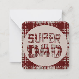 Cartão De Notas Super Pai Nota de Brow Plaid