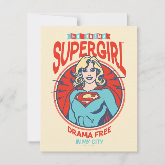 Cartão De Notas Supergirl Drama Livre Em Minha Cidade (Frente)