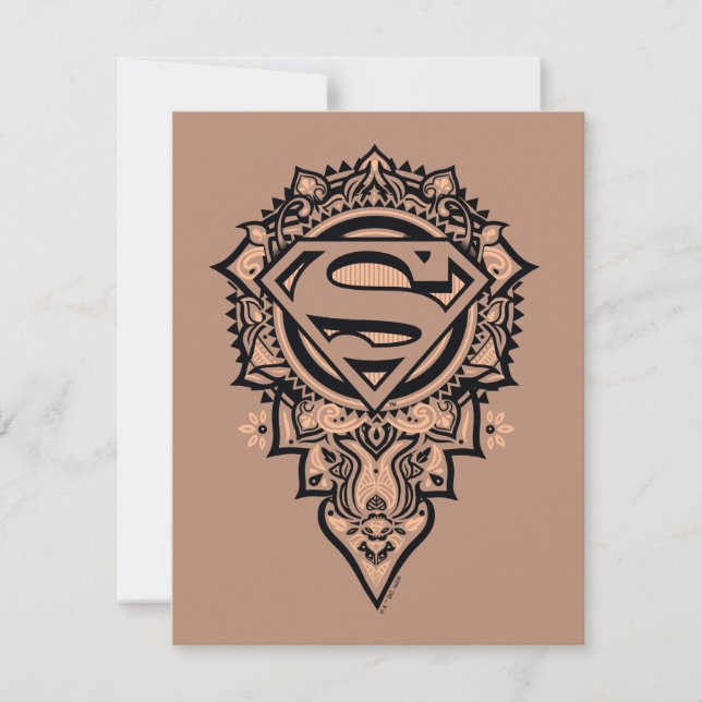 Cartão De Notas Supergirl Mandala Graphic (Frente)