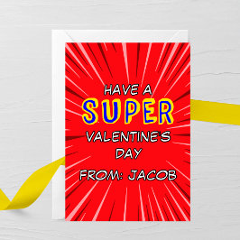 Cartão De Notas Superhero Valentine’s Day Card