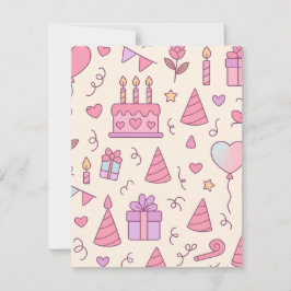 Cartão De Notas Sweet Princess Party Celebration Pattern