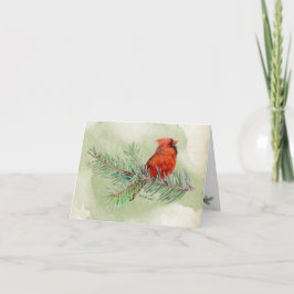 Cartão De Notas Sweet Red Cardinal Rustic Watercolor