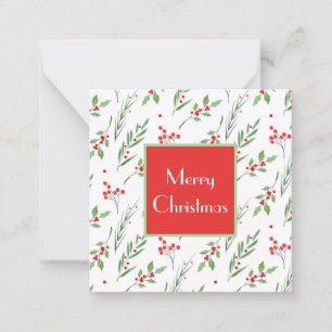 Cartão De Notas Tábua de Corte com Padrão Botânico Misto de Natal