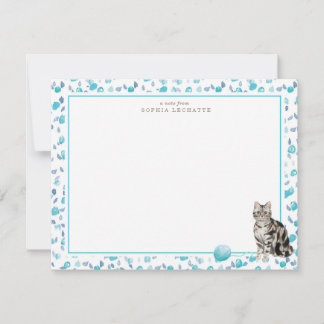 Cartão De Notas Tabulação de cinzas por Papel Personalizado Cat