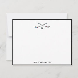 Cartão De Notas Tacos de golfe e Ball Black Border