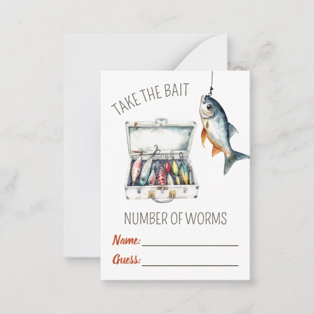Cartão De Notas Take the Bait!  Worm Guessing Game (Frente)