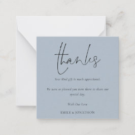 Cartão De Notas TAMANHO MÍNIMO | Obrigados Azuis Dusty com Foto Sc