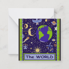 Cartão De Notas Tarot Card - O MUNDO