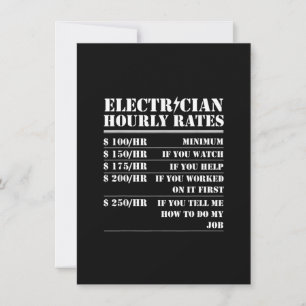 Cartão De Notas Taxa Horária de Eletricista Engraçado Mecânico Elé