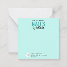 Técnico de Unhas com Logotipo Teal Moderno
