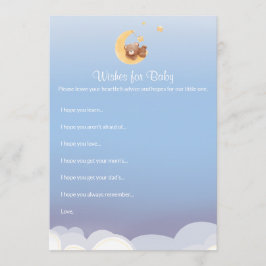 Cartão De Notas Teddy Bear Moon Baby Shower Wishes For Baby
