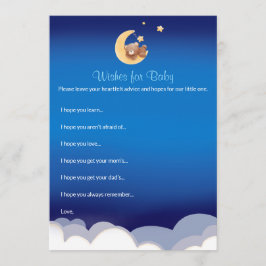Cartão De Notas Teddy Bear Moon Baby Shower Wishes For Baby