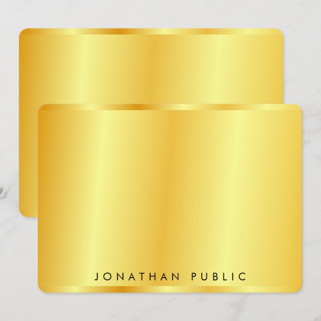 Cartão De Notas Tendência Elegante Personalizada Tendência Metálic (Frente/Verso)