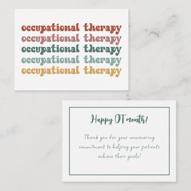 Cartão De Notas Terapêutica Ocupacional Retroativa Para Estudante  (Frente/Verso)