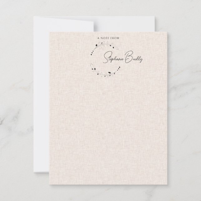 Cartão De Notas Terra Personalizada Elegante Uma Nota De (Frente)