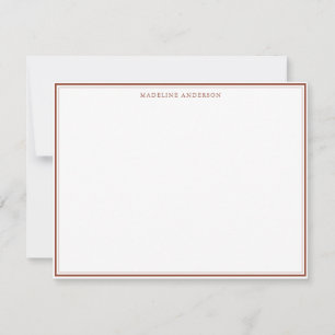 Cartão De Notas Terracotta Clássica Espessa e Limite Fino